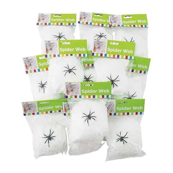 Stretchable Spider Webs Bulk 48 Pc