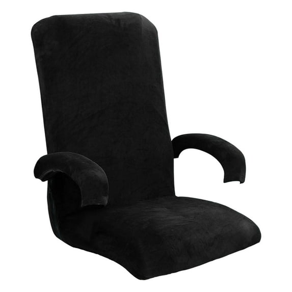 Stretchable Swivel Computer Chair Cover with Armrest Covers Chair black
