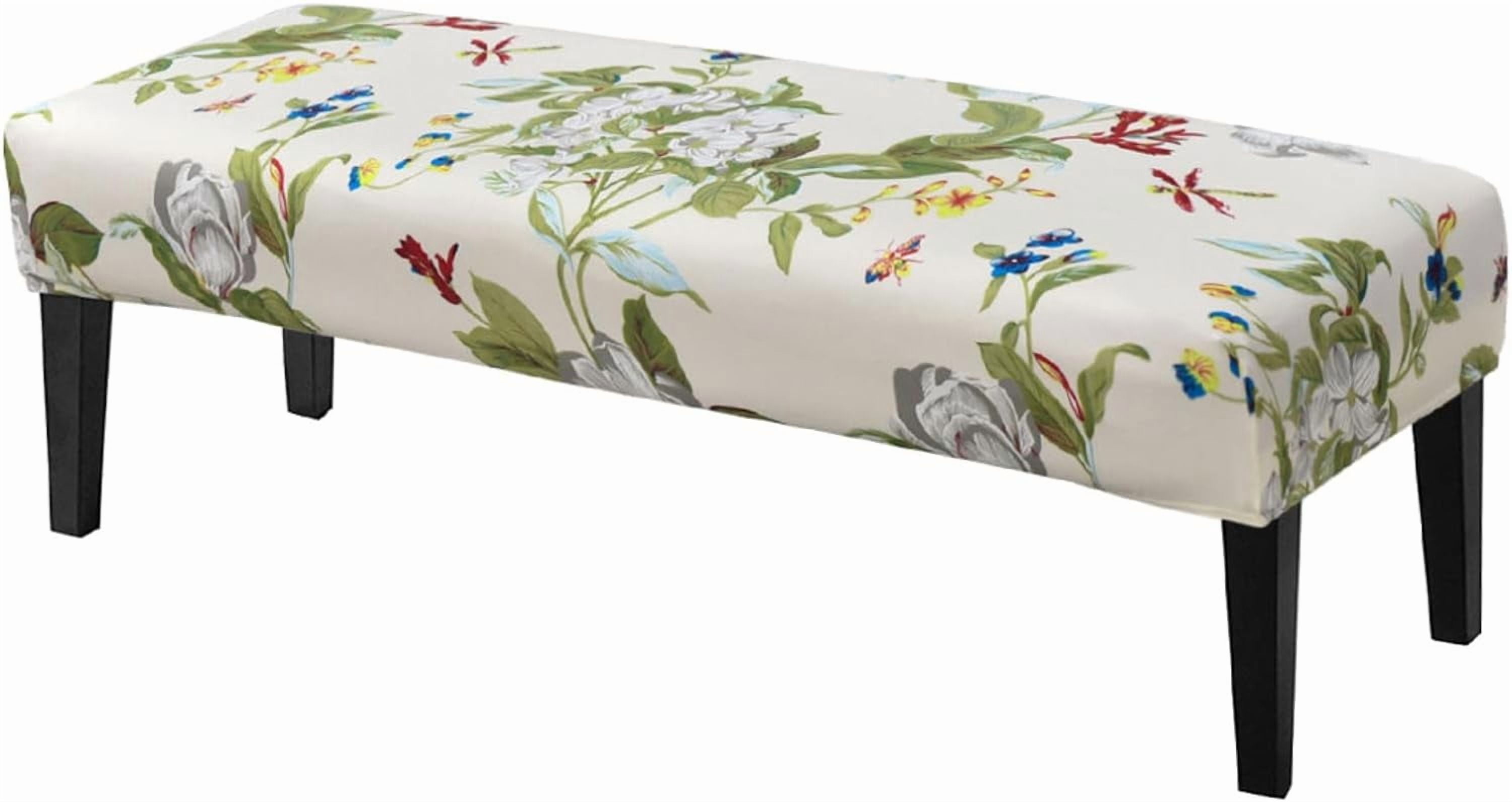 Stretchable Washable Slipcover for Long Rectangle Dining Bench, Beige ...