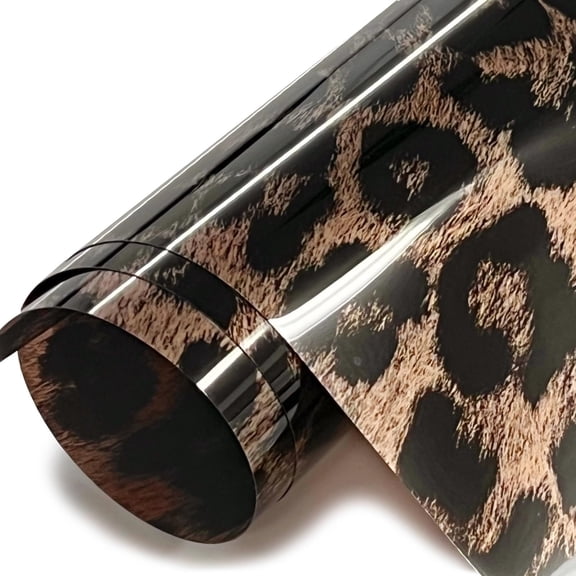 Stretchable WeedFoil Iron On Heat Transfer Vinyl 20" Gold Cheetah, 10 Yards
