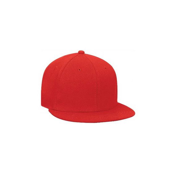 Stretchable Wool Blend Flat Visor Pro Style Cap, Red Small/Medium