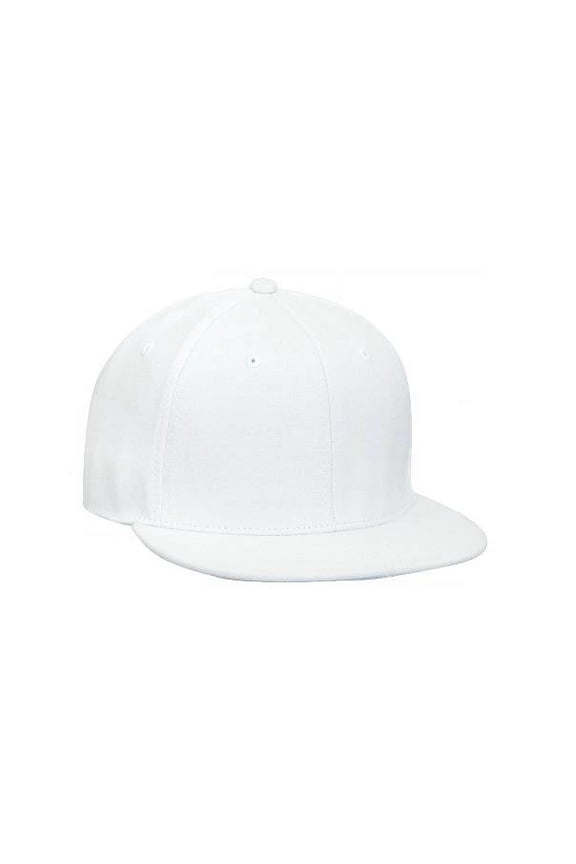 Stretchable Wool Blend Flat Visor Pro Style Cap, White Large/X-Large