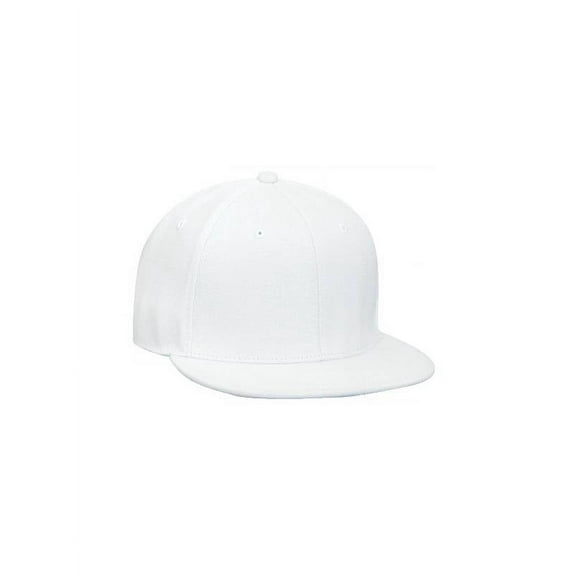 Stretchable Wool Blend Flat Visor Pro Style Cap, White Large/X-Large