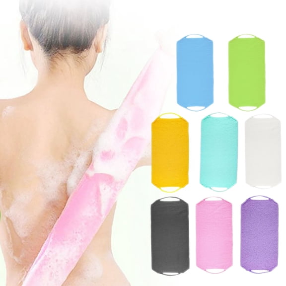 Stretchable Woven Fiber Exfoliating Towel For Adults, Reach Extending Shower Washcloth, Cleansing Body Scrubber For Home Bath
