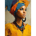 thumbnail image 1 of Stretched African Woman Portrait Canvas Afrocentric Ethnic Home Living Room Wall Art Decor, 1 of 8