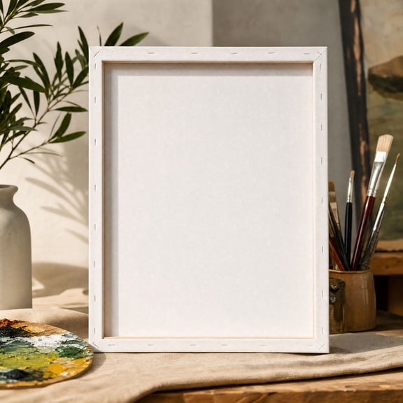 Stretched Canvas for Painting with Solid Wood Stretcher Bars, 8X8 in Square Picture Frame Featuring Ready to Prime Surface, Square Frame Ideal for Beginners and Classroom Use,