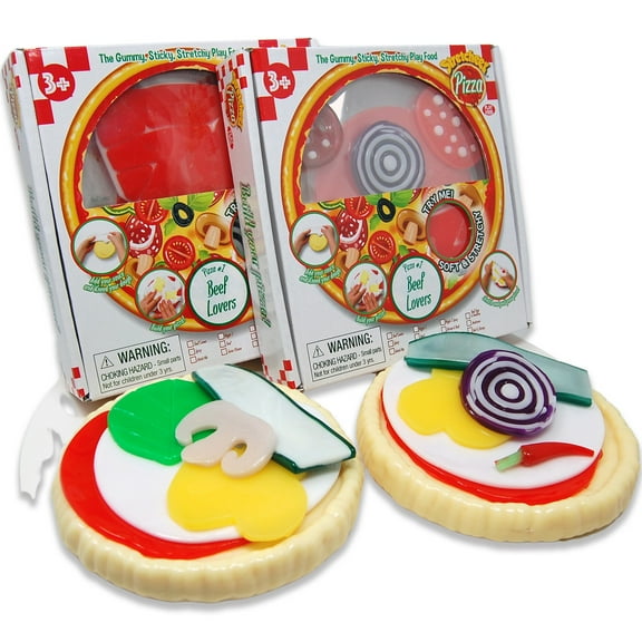 Stretcheez: Pizza - 2pk - Surprise Assorted Styles & Toppings, Assemble Stretchy & Squishy Toy Food, Mix-Match Ingredients, Kitchen Roleplay, Kids 3+