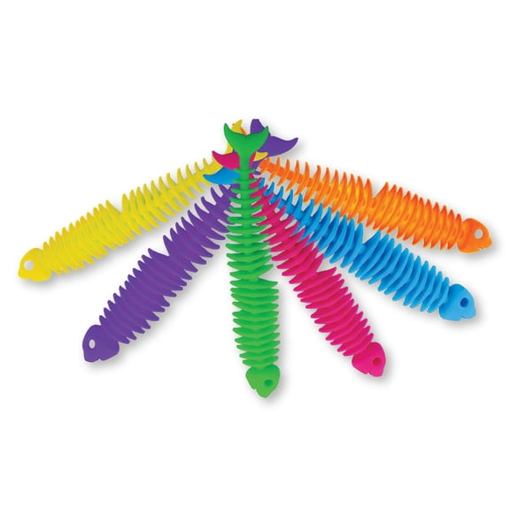 Stretchibones - Fish from Deluxebase. Pack of 3 Assorted Colorful Stretchy Skeleton Fidget Toys. Squishy Animals for Sensory Stress Relief .