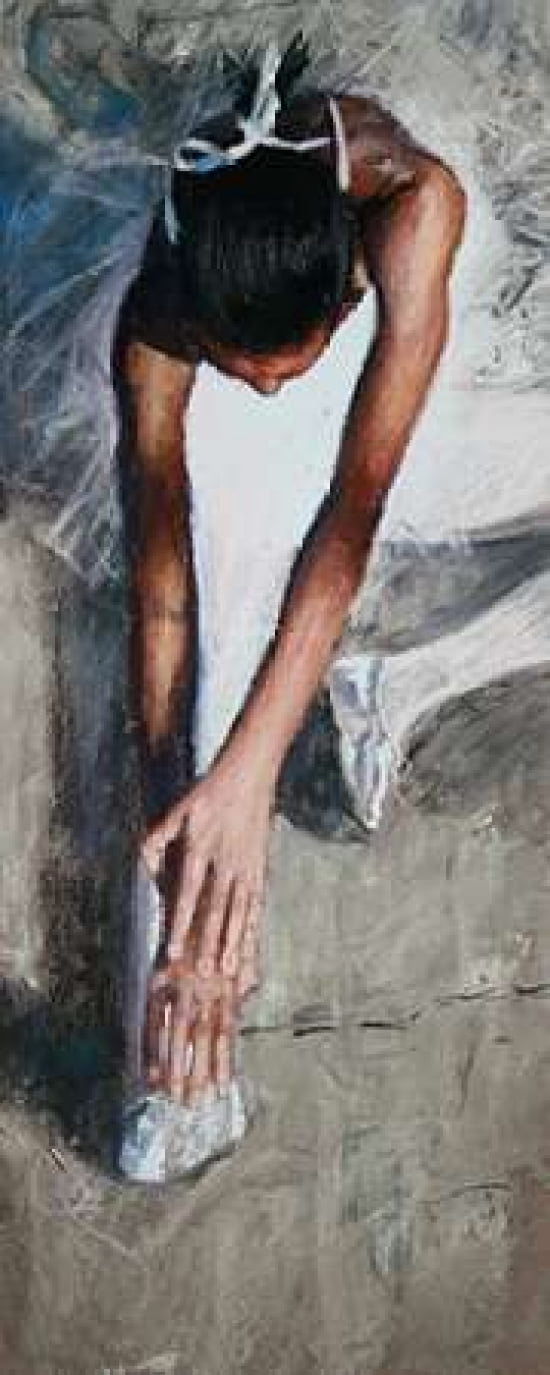Stretching Ballerina Canvas Art - Richard Wilson (10 x 20)