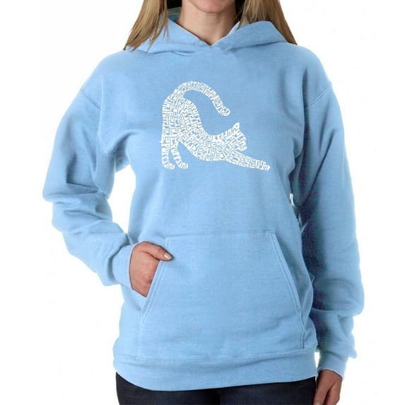 Stretching Cat - Women's Word Art Hooded Sweatshirt