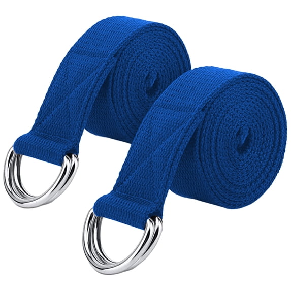 Stretching Exercise Fitness Bands, Made with Durable Cotton Soft with Ring Buckle-Blue