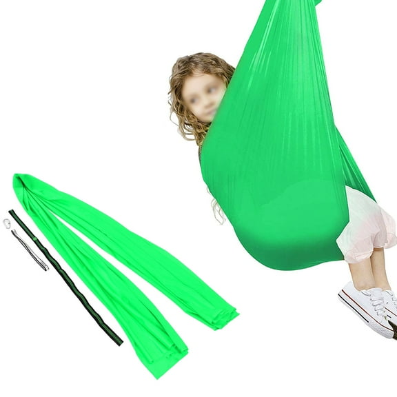 Stretching Hammock For Kids,Kids Pod Swing Seat,Therapy Swing For Kids, Therapy Swing Elastic Indoor And Outdoor Cuddle Hammock For Autism Adhd And Sensory Processing Disorder[green]
