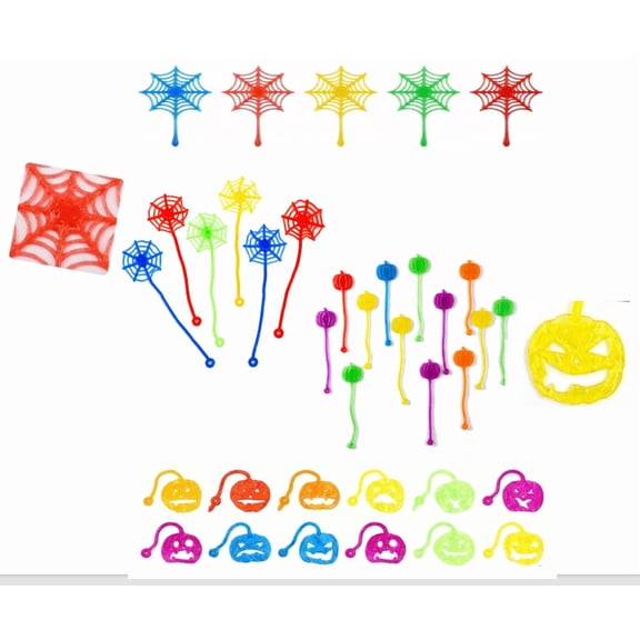 Stretching Spider Web,Stretchy Halloween Spider Web Party Favors Sticky Spider Web Bulk Spooky Decorations for Kids Classroom Prizes Goodie Bags (All)