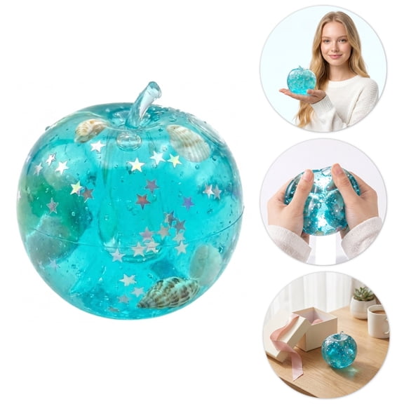 Stretchy Apple Squishies, Squishies Apple, Fidget Toys Adults & Teens, Easter Basket Stuffers, HTF Sparkling Stress Relief Collectible, Sensory Stress Squeeze Toys(1PCS)