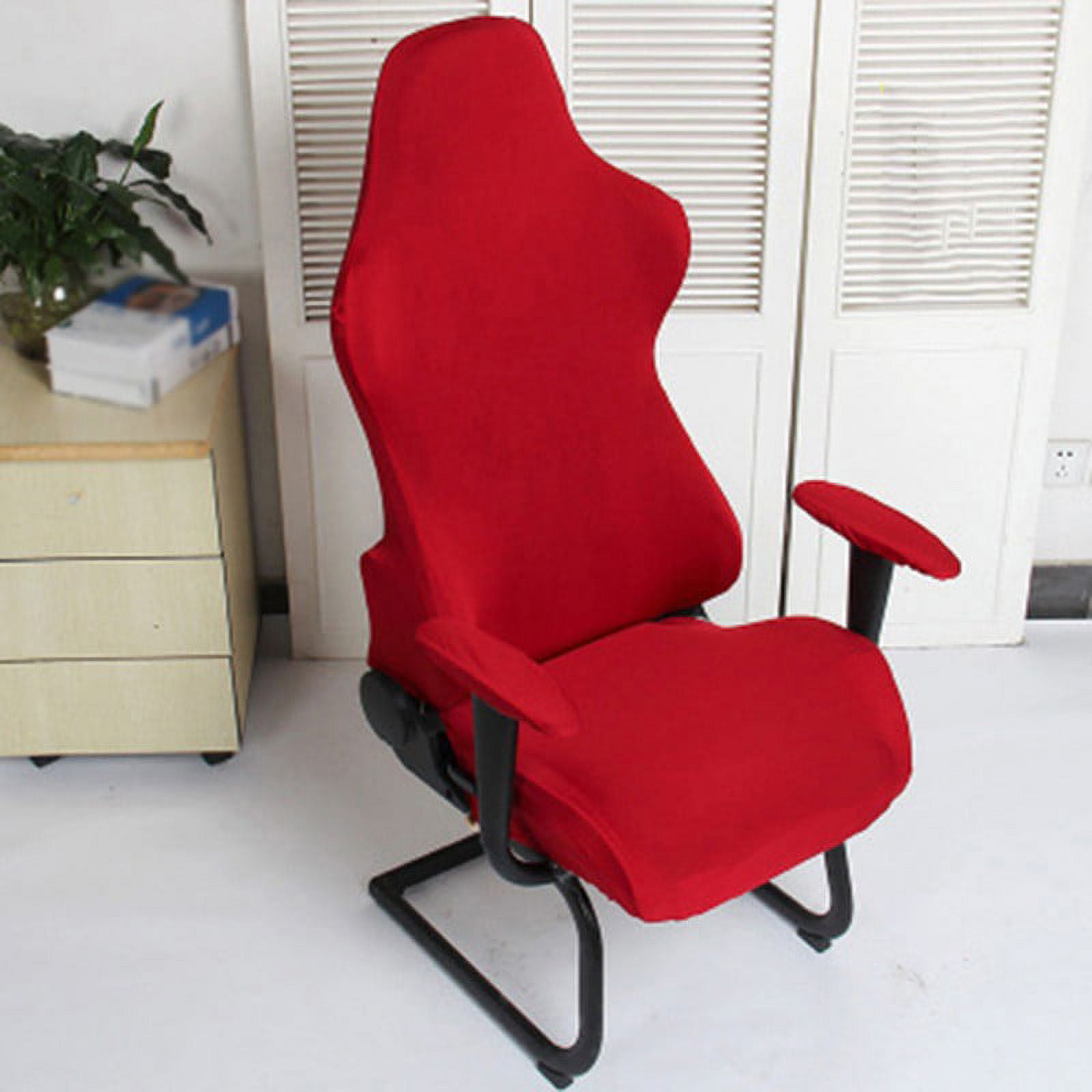 Stretchy Back Chair Cover for Home Office Computer Armchair Seat Soft