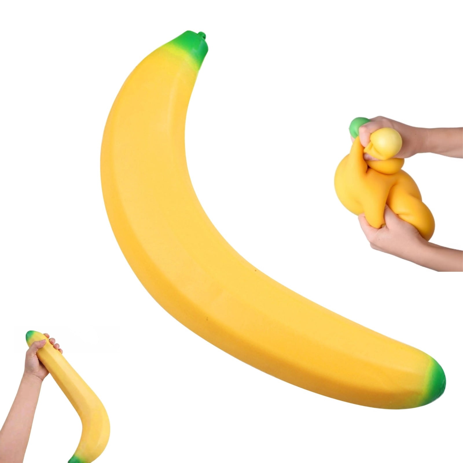 Stretchy Banana Squishies, Fidget Toys Adults & Teens, Easter Basket Stuffers, Banana HTF Sparkling Stress Relief Collectible, Sensory Stress Ball Squeeze Toys,1PCS