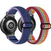 Stretchy Bands Compatible with Samsung Galaxy Watch 5/4/6 40mm 44mm/Watch 5 Pro 45mm/Watch 4 Classic 42mm 46mm, 20mm Nylon Strap for Galaxy Active 2 40 44mm/Active 40mm/Watch 3 41mm/Galaxy Watch 42mm