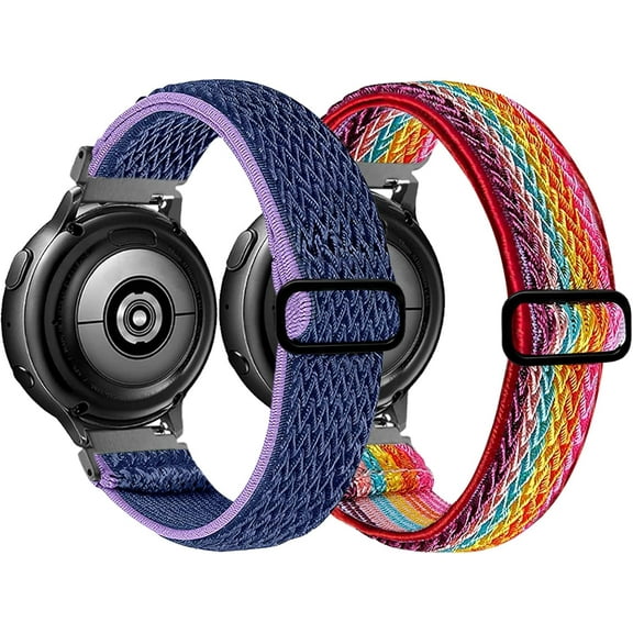 Stretchy Bands Compatible with Samsung Galaxy Watch 5/4/6 40mm 44mm/Watch 5 Pro 45mm/Watch 4 Classic 42mm 46mm, 20mm Nylon Strap for Galaxy Active 2 40 44mm/Active 40mm/Watch 3 41mm/Galaxy Watch 42mm