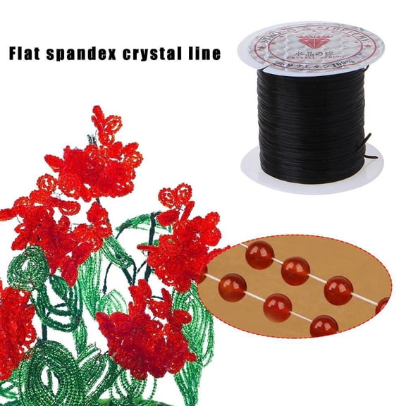 Stretchy Beading Cord, 10 Yards of 0.01 in Polyester Thread, Easy-Cut String for DIY Ornaments and Crafts