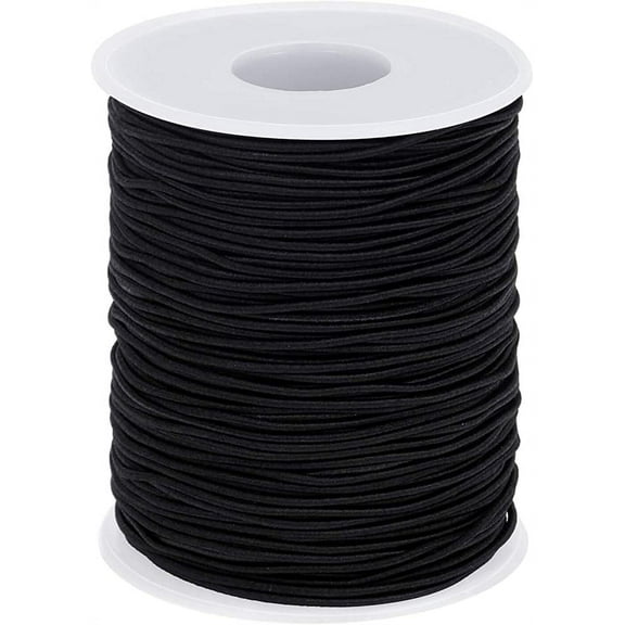 Stretchy Beads String Elastic Cord Beading Threads Bead Crafting Cords for Beading, Necklaces, Jewelry Making, Masks, DIY Crafting (1 MM, 100 Yards, Black)