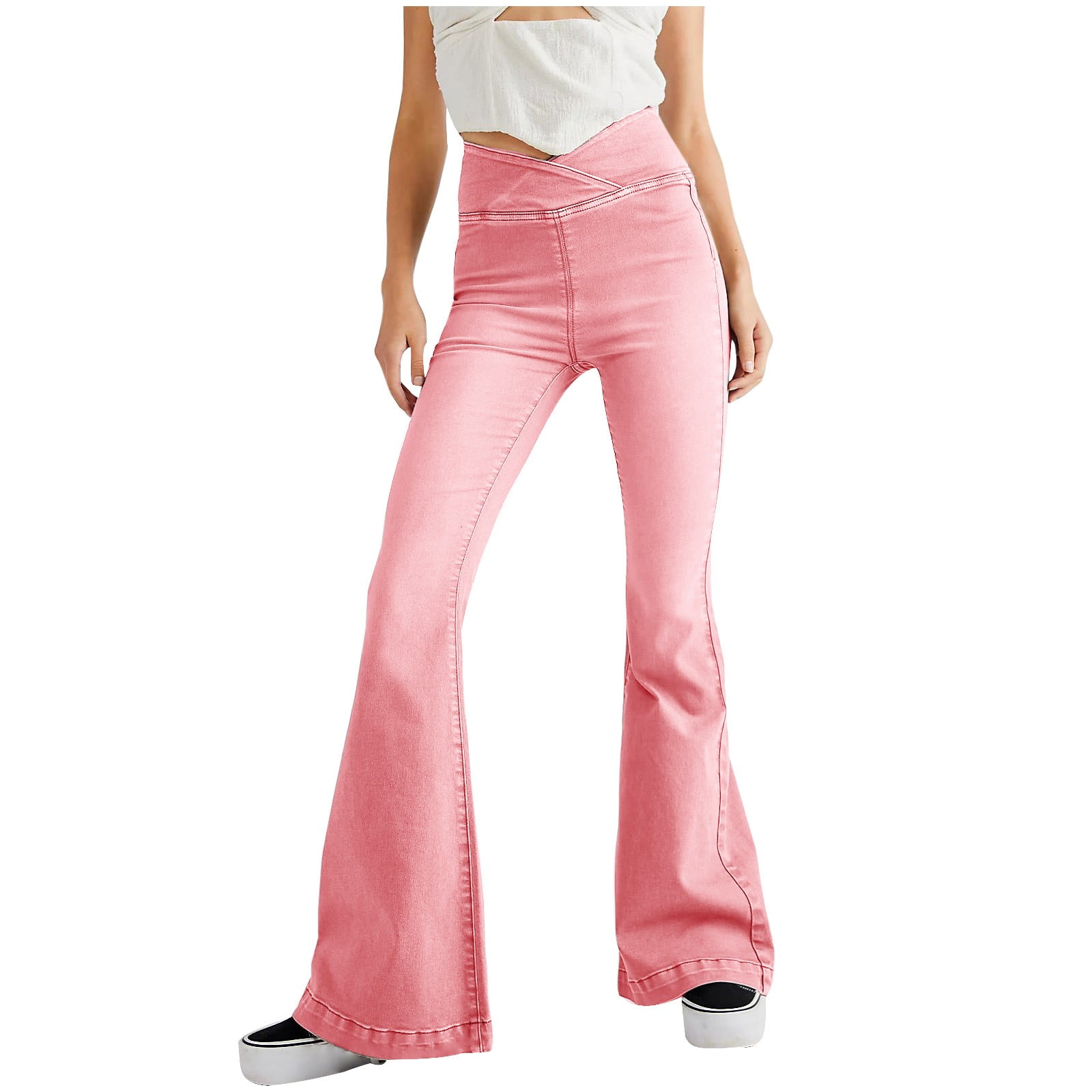 Bell Bottom Jeans Flare Pants Pink Stretchy Bell Bottom Jeans