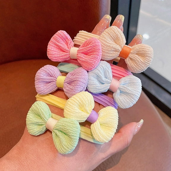 Stretchy Bow Hair Ties Flower Bands Clips Set Versatile Fashion Accessories for Women Girls Everyday Styling 6PCS