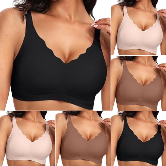 Stretchy Bra for Women JIANLAI Sports Bra for Women Plus Size Wireless Bras with Cooling Lift-Up Air Tech Mesh High Support Beige