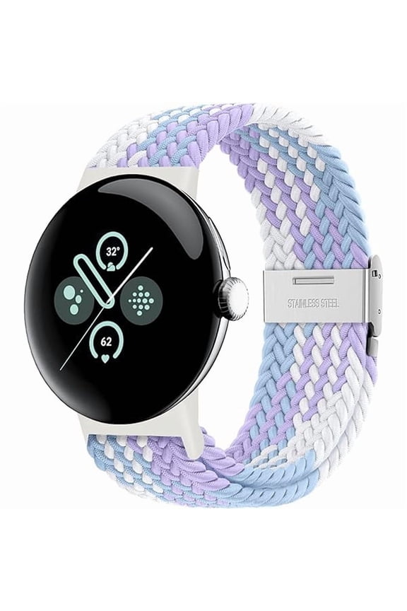 Stretchy Braided Bands Compatible with Google Pixel Watch 4, 3, 2, 1 41mm/45mm, Adjustable Elastic Nylon Woven Breathable Sport Loop Straps for Pixel Watch 41 45 MM Wristbands Women Men