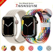 LEIXIUER Stretchy Braided Loop Compatible with Apple Watch Bands 44mm 40mm 41mm 45mm 38mm 42mm 49mm Women Men, Solace Elastics Stretch Nylon Sport Strap Wristband for iWatch Bands Series 9 8 7 6 5 4 3 2 1 SE