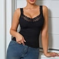 thumbnail image 1 of Stretchy Breathable Camisole Tops for Ladies Built in Padding Adjustable Straps Soft Light Shirts Suitable for Daily Travel Wearing Square Neck Padded Camisole (Black,M), 1 of 8