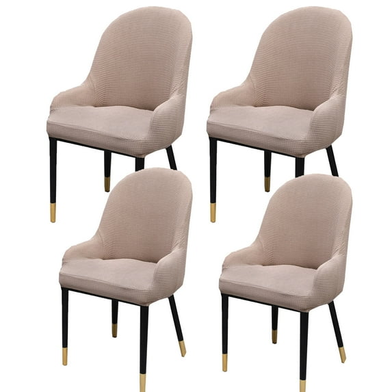 Stretchy Chair Cover,Curved Back Accent Dining Room Chair Slipcover Removable Washable Anti-Dust Bar Stool Cover Wing Back Chair Protector for Kitchen Party Banquet Decor-4 Pcs-B