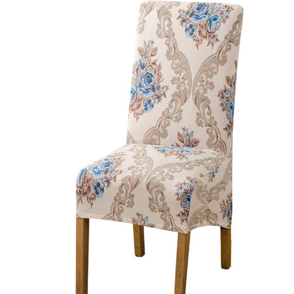 Stretchy Chair Covers XL,Large Printed Chair Protector Removable Washable Non-slip Universal Anti-Dust Modern Spandex Chair Slipcovers for Dining Room Banquet Party-4 Pcs-B
