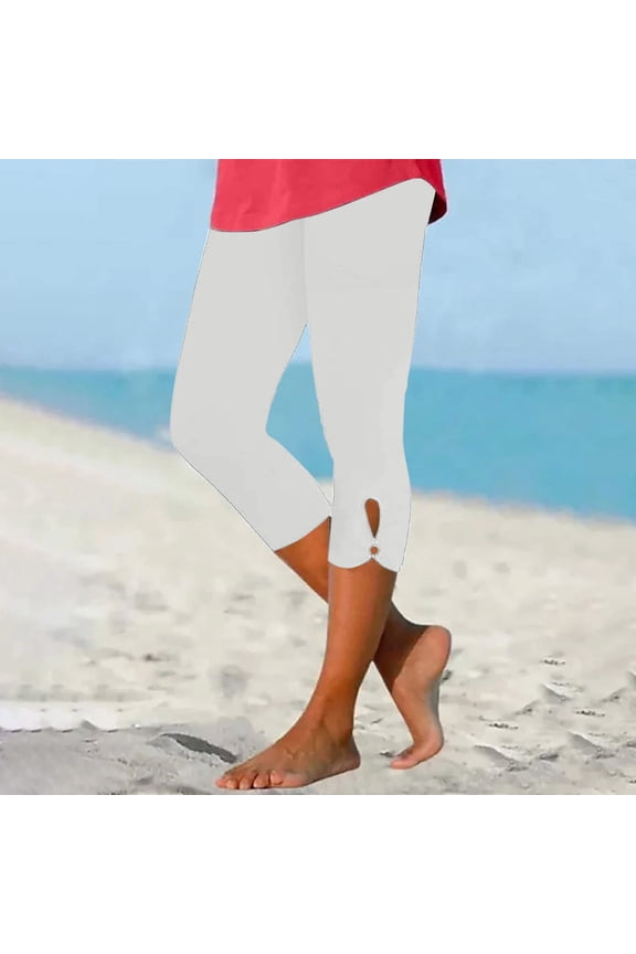 Stretchy Compression Capri Yoga Pants High Waist Hollow Out Design Seamless Comfortable Workout Leggings White 2XL