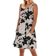thumbnail image 1 of Stretchy Dress Pants For Women, Casual Tank Sundress With Pockets Floral Boho Beach T Shirts Round Neck Dresses Strapless Sexy Women White Dresses Easter Outfit Dresses Tshirt (L, Light Gray) ZMTing, 1 of 4