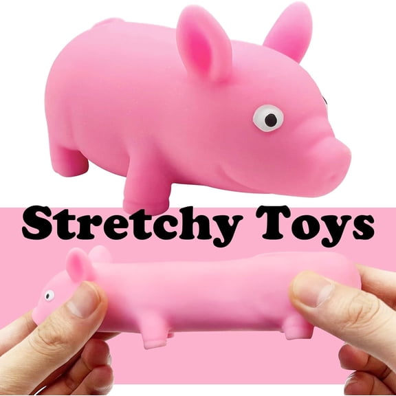 Stretchy Elastic Pig Stress Relief Figurine, Soft Flexible Texture, Suitable for Home and Office Relaxation, Lightweight Portable Stress Relief Accessory for Daily Tension Release, Pink, 3.34*2in