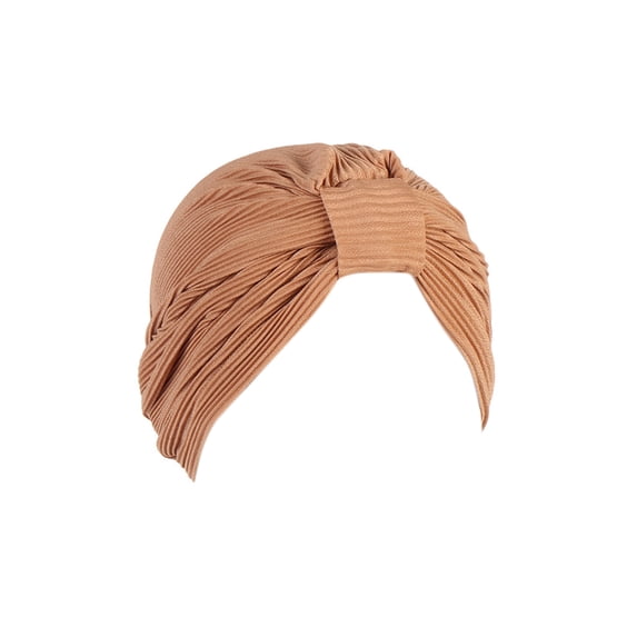 Stretchy Foldable Headscarf Cap Fall Winter Solid Color Ruched Warm Turban Hat Hair Accessories
