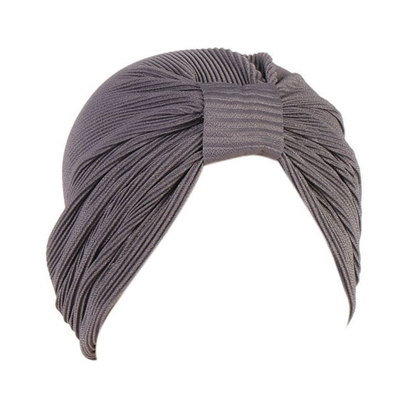 Stretchy Foldable Headscarf Cap Fall Winter Solid Color Ruched Warm Turban Hat Hair Accessories