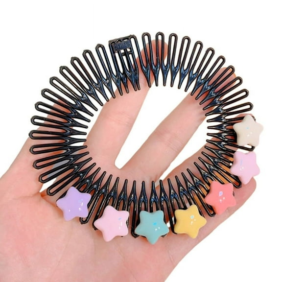 Stretchy Full Circle Comb Plastic Circular Hair Comb Stretchy Headband Holder for Women Girls Comb Hair Clips