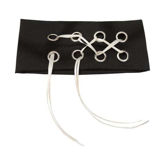 Stretchy Hairband With Metal Grommets For Sports Yoga Daily HipHop Dancing Wear 2000s Fashion Wide Hairband Accessory