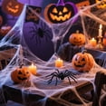 thumbnail image 1 of Stretchy Halloween Spider Silk, 20G Fake SPIDER Silk with 2 Pcs Plastic SPIDER, Spooky Stretch SPIDER Webbing for Indoor & Outdoor Halloween Party Decorations,Black, 1 of 5