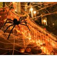 thumbnail image 1 of Stretchy Halloween Spider Silk, 20G Fake SPIDER Silk with 2 Pcs Plastic SPIDER, Spooky Stretch SPIDER Webbing for Indoor & Outdoor Halloween Party Decorations,Orange, 1 of 6