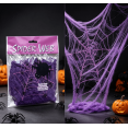 thumbnail image 1 of Stretchy Halloween Spider Silk, 20G Fake SPIDER Silk with 2 Pcs Plastic SPIDER, Spooky Stretch SPIDER Webbing for Indoor & Outdoor Halloween Party Decorations,Purple, 1 of 6