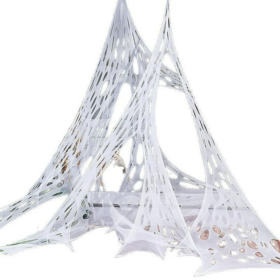 Stretchy Halloween Spider Web Decorations - Giant DIY Spider Netting for Outdoor Haunted House Decor - Cut-to-Size Spooky Beef Netting for Yard, Party & Indoor Scary Displays