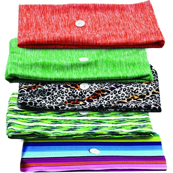 Stretchy Headband with Buttons for Face & Comfy Nurse Ear Savers 1 Band Green Stripe