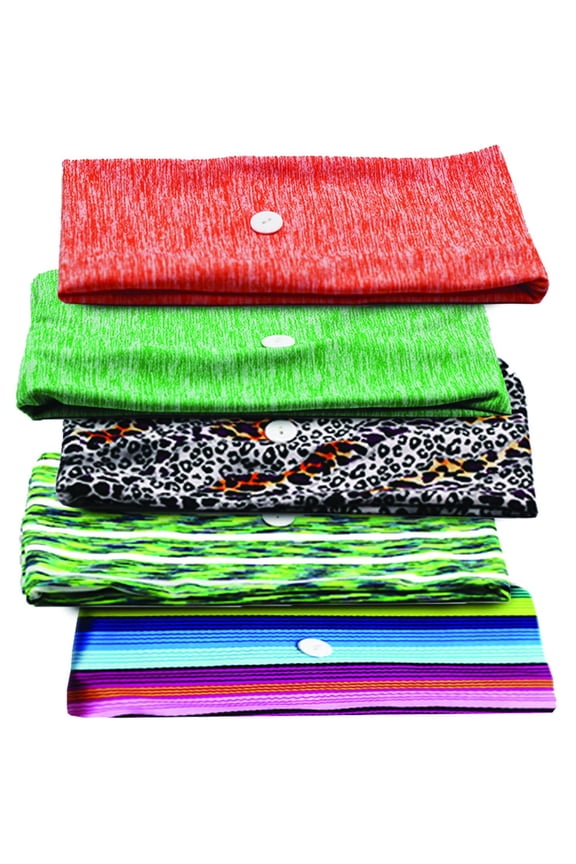 Stretchy Headband with Buttons for Face & Comfy Nurse Ear Savers 1 Band Green Stripe