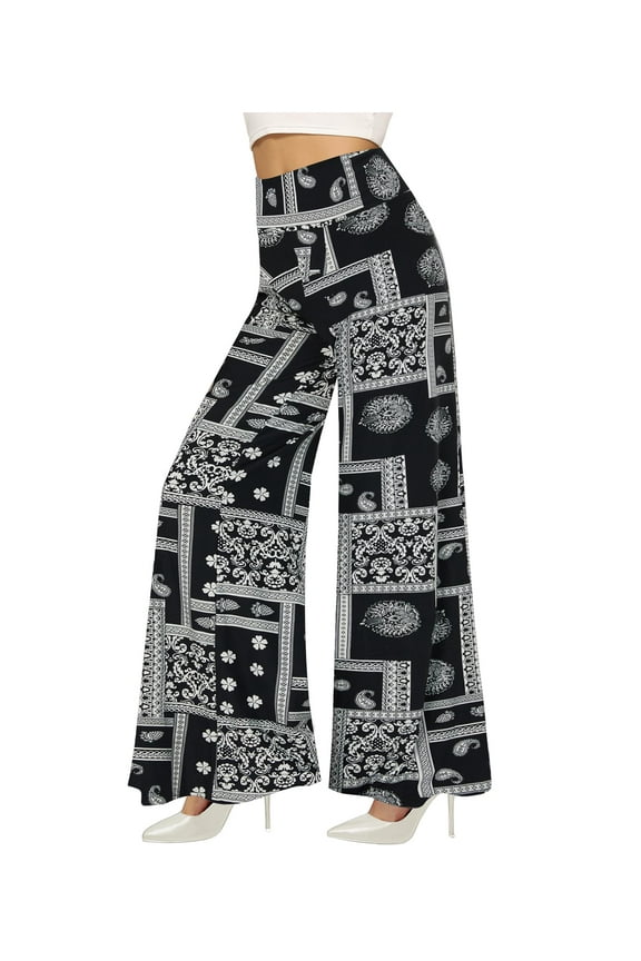 Stretchy High-Waisted Wide Leg Yoga Pants for Women – Palazzo, Loose Wide-Leg, Beach & Dress Pants