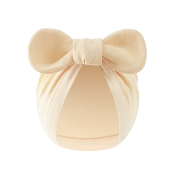 Stretchy Infant Headwrap Bonnet Hat with Decorative bowknot Elastic Turban for Baby 0-3 Month Clothing Accessory Gift