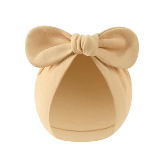 Stretchy Infant Headwrap Bonnet Hat with Decorative bowknot Elastic Turban for Baby 0-3 Month Clothing Accessory Gift