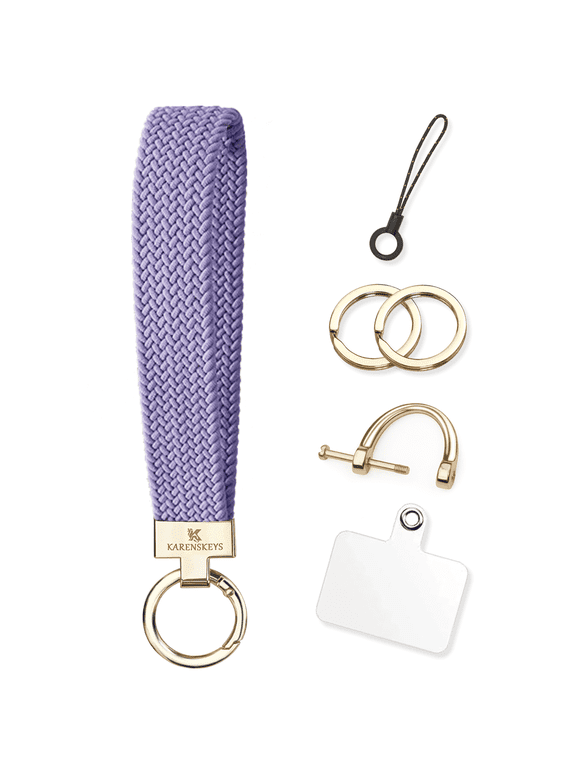 Stretchy Keychain Wristlet, Key Chain for Car Keys with D Ring, Wrist Lanyard Key Holder for Women.
