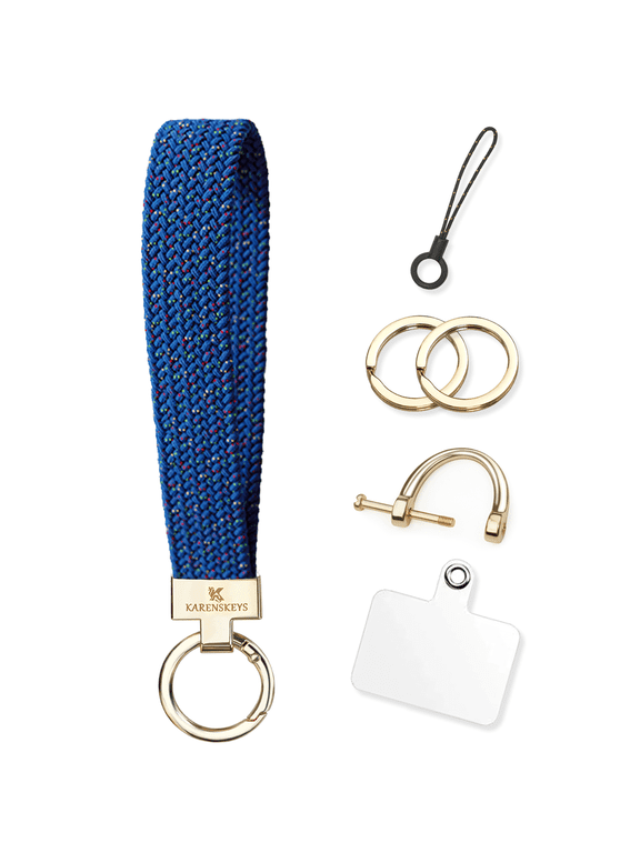 Stretchy Keychain Wristlet, Key Chain for Car Keys with D Ring, Wrist Lanyard Key Holder for Women.